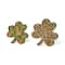 Glitzhome® Set of 2 St. Patrick's Wooden Shamrock Table Decor